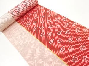 アンティーク　斜め縞に渦模様織出し八寸帯地反物